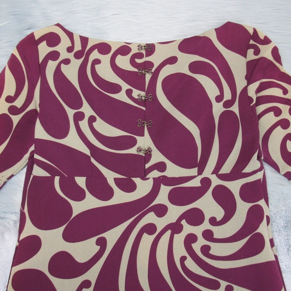 HOSS INTROPIA Silk Blend Boat Neck Abstract Mini Shift Dress Womens Size 36 US 4 - Picture 2 of 10